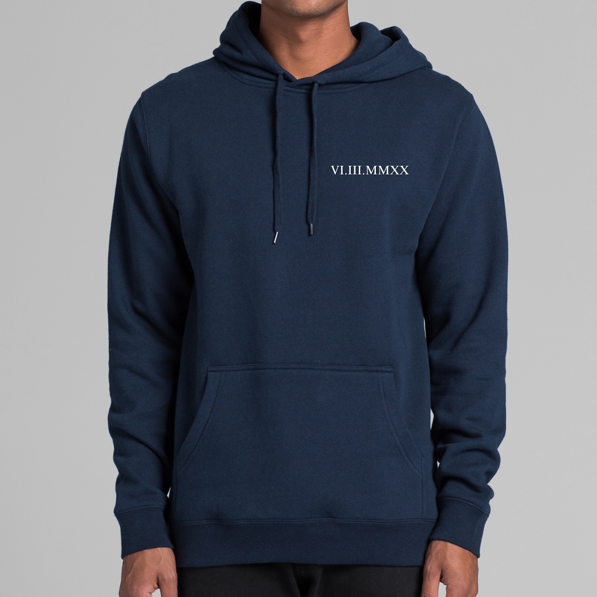 Roman Numeral Stencil Hood - Mens