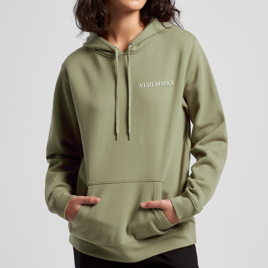 Roman Numeral Stencil Hood - Womens